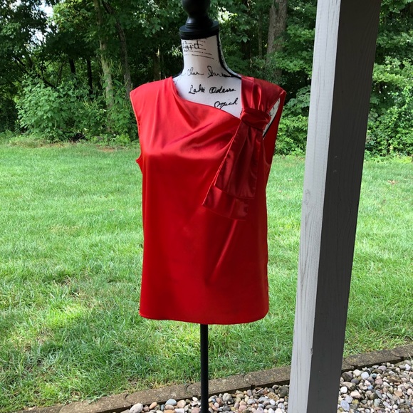 4/$25 Richie Tailor Top Blouse Medium M Red Orange - Picture 4 of 12